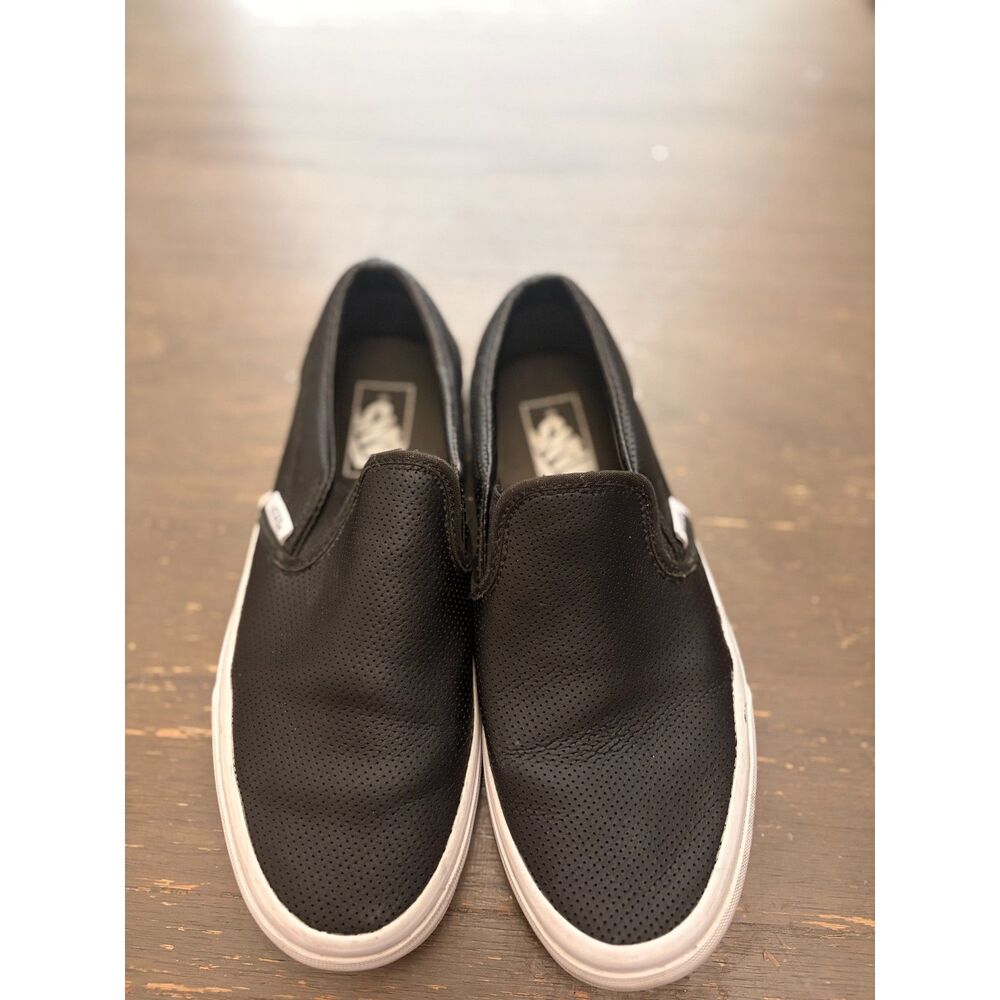 W8/M6.5 Vans Black Classic slip on shoes